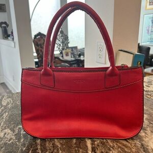 OSPREY Vibrant Red Shoulder Bag has a few nicks but overall GUC